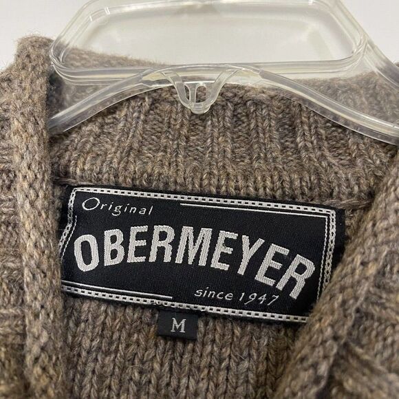 Vintage Obermeyer Wool Knit pullover brown sweater size Medium - Picture 2 of 4